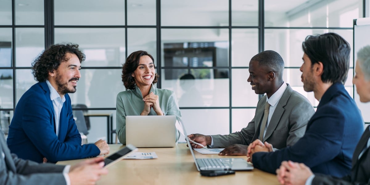 groups of professionals in the office